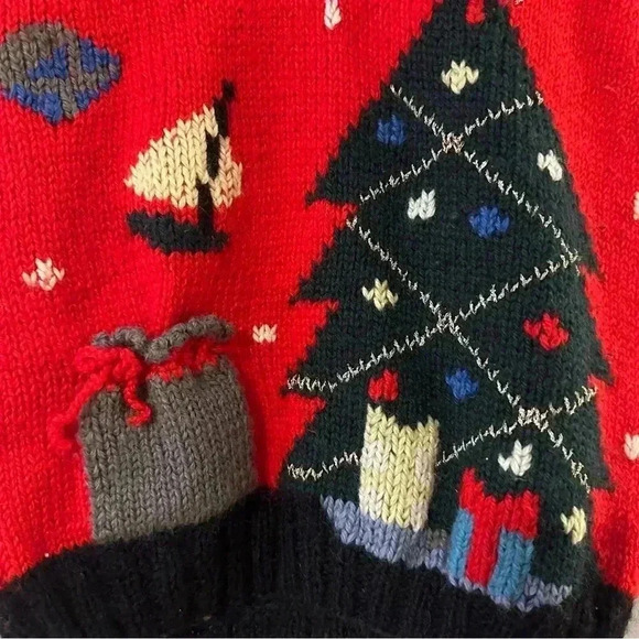 Vintage Berek Hand Knitted 100% Wool Child’s Christmas Vest Size 8 - Picture 4 of 7